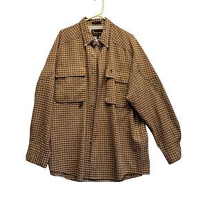 Mens Browning Long Roll Up Sleeve Button‎ Up Vented Shirt XL RBO Travel Gear